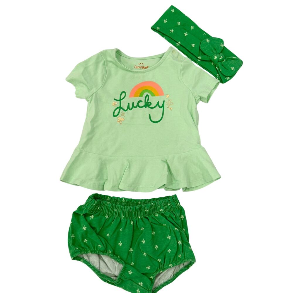 CAT & JACK Target Lucky St Patrick's Day Girl's Outfit 12M (1439)